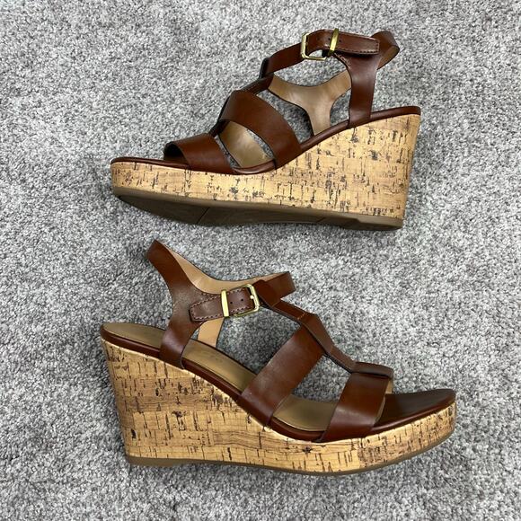 Franco Sarto Brown Cork Wedges size 8.5 - Picture 6 of 10